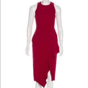 Cinq a Sept Red Crew Neck Midi Dress
